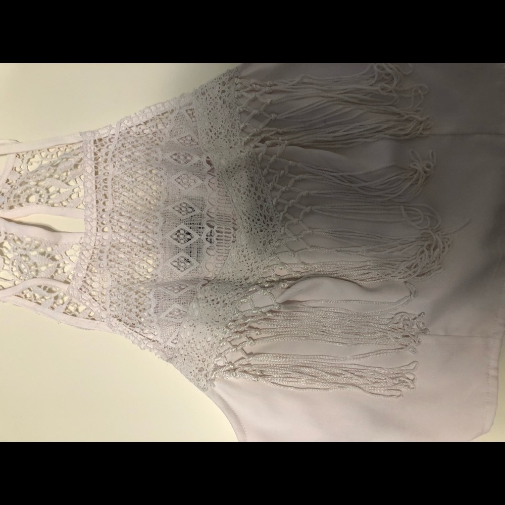 Abercrombie and Fitch White Lace Crop Top